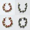 Trendy Plant Leaf Beads Pendant Bracelet Cranberry Leaves Bracelet Bangle Decor