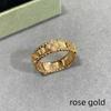 Four-leaf Clover Kaleidoscope Ring Women's Silver with Diamonds Flower Ring 18k Rose Gold Men and Women Couple Ring Tide