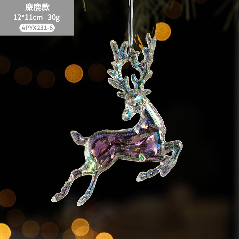 New Christmas Tree Pendant Acrylic Transparent Colorful Symphony Creative Bells Angel Girl Christmas Decoration Pendant Festive