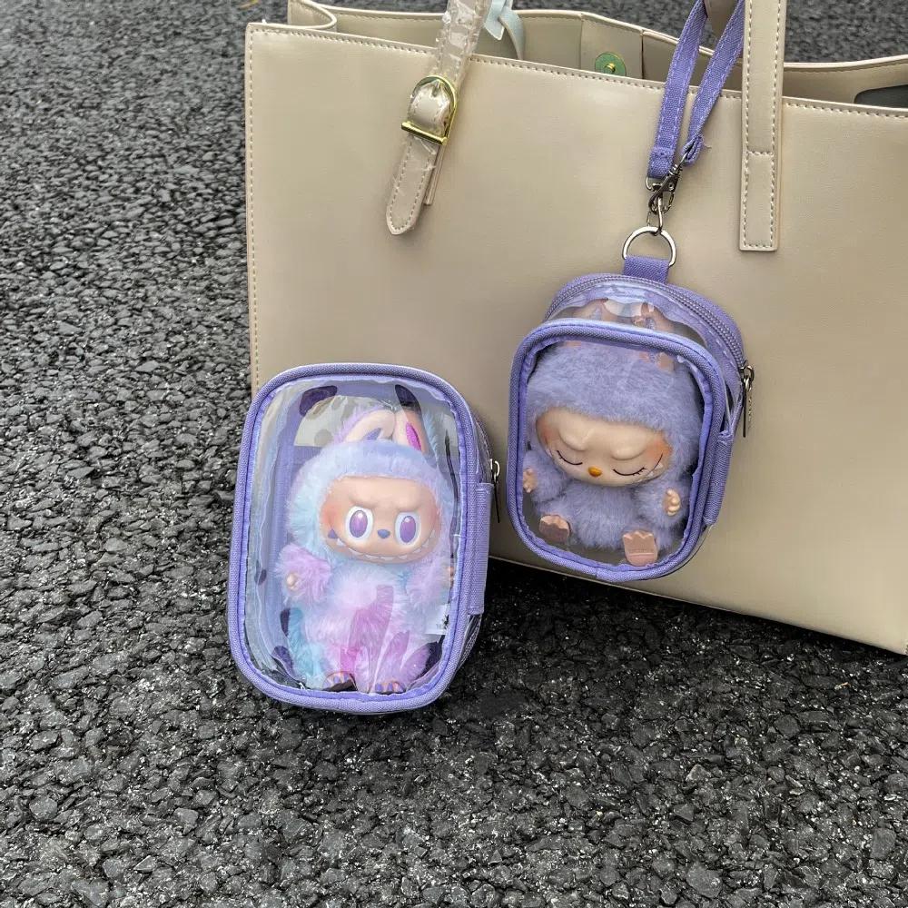 

Pop Mart Dolls Crybaby Protective PVC Shell Labubu Outdoor Doll Bag Doll Accessories Purple-14.2cm
