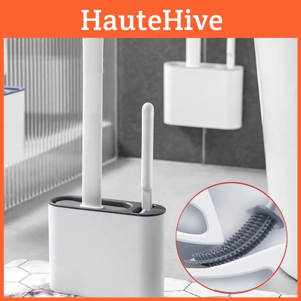 Silicone Toilet Brushes With Brush Holder Wall Mounted Cleaning Tool Bathroom