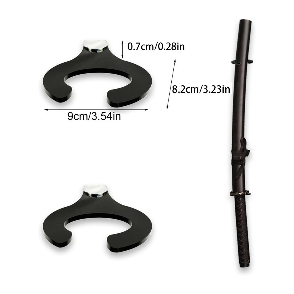 Adjustable Wall Mounted Swords Rack Display Holder Accessory for All Types of Swords 2 Pieces Set Home Organization
