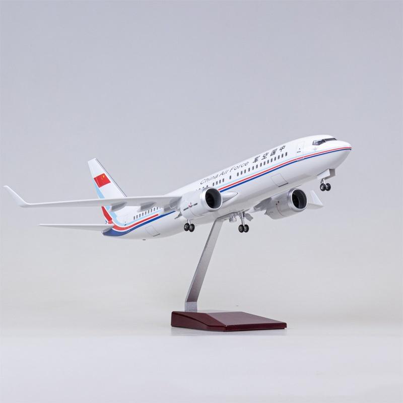 47cm Miniature Airplane For China Air Force B737 Collectible Aircraft Resin Toy Planes Boys Kids Collected Gift