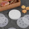 400 Pcs Mini Steam Paper with Holes Non-stick Small Round Air Fryer Parchment Paper Bamboo Steamer Liner White Anti-Stick 4 Inch Perforated Papel for