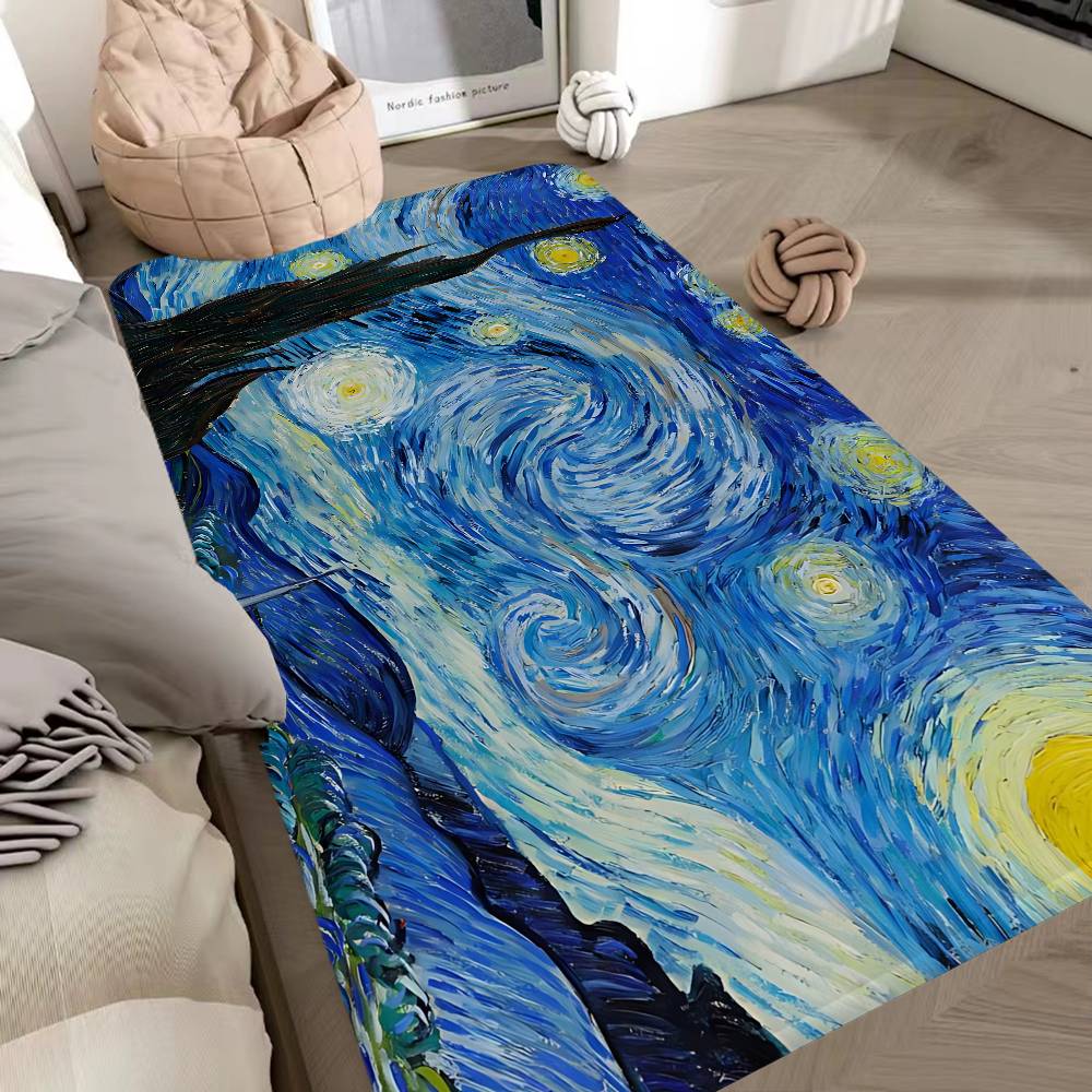 World Famous Painting Art Category Floor Mat Retro Multiple Choice Living Room Kitchen Rug Non-Slip Modern Home Decor
