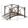 Vintage Garden Bridge with Floral Elements, In Metal, 99x68x53cm, Black