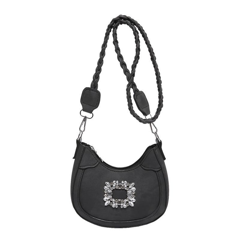 Stylish Pu Women's Messenger Bag Summer 2024 Soft Shoulder Bag In Black Green Blue White