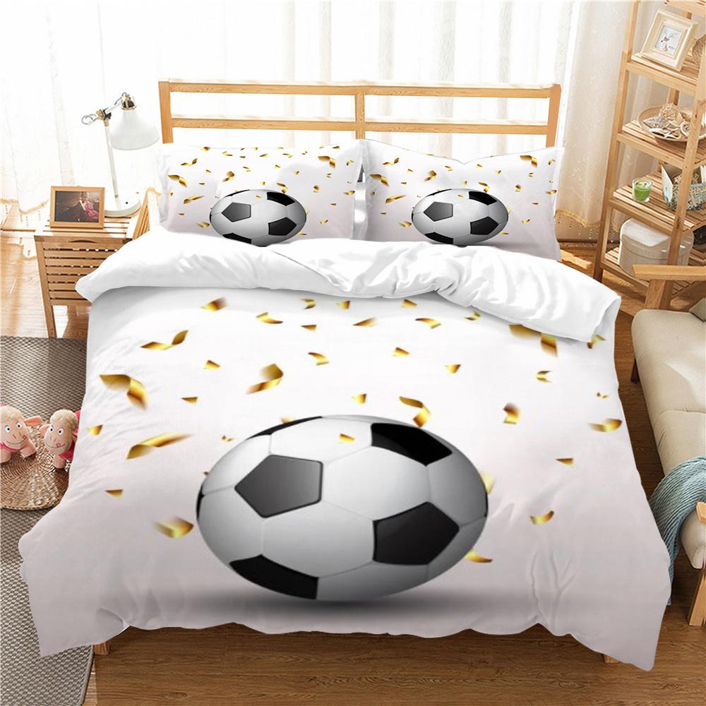 Heißer Verkauf 3D Fußball Malerei Bettbezug-Sets Hochwertige Bettwäsche Anzug König Doppel Größe Atmungsaktiv Schlafzimmer Dekoration Bettbezug-Sets