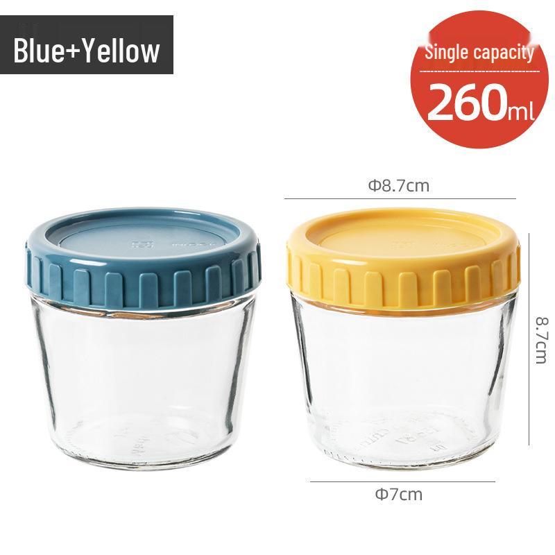 Glass Sealed Lid Container for Yogurt, Tea, Coffee, Dried Fruit, Honey, and Bird's Nest Portioning