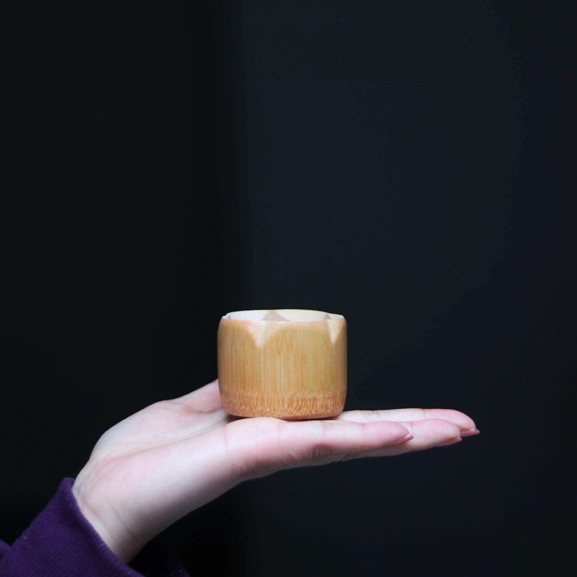 

1 шт., ручная работа, полированная оригинальная бамбуковая чашка для чая кунг-фу, маленькая чашка для чая из бамбука 1PC