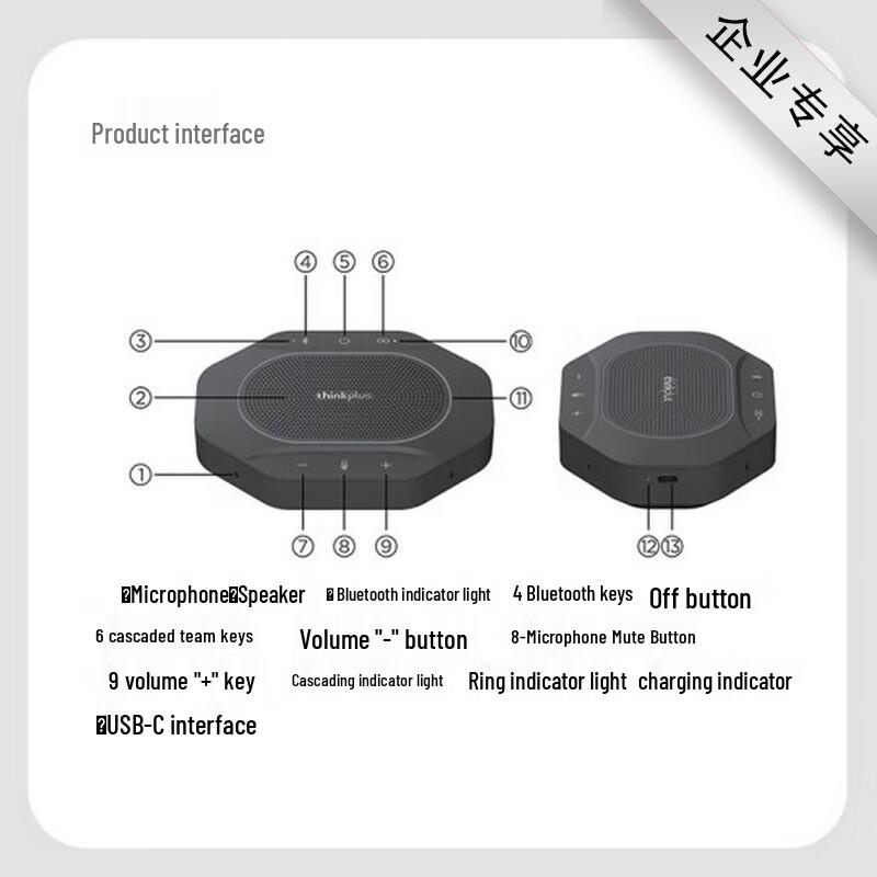 Lenovo thinkplus MK-MC600 Wireless Bluetooth Conference Speakerphone (CN version)