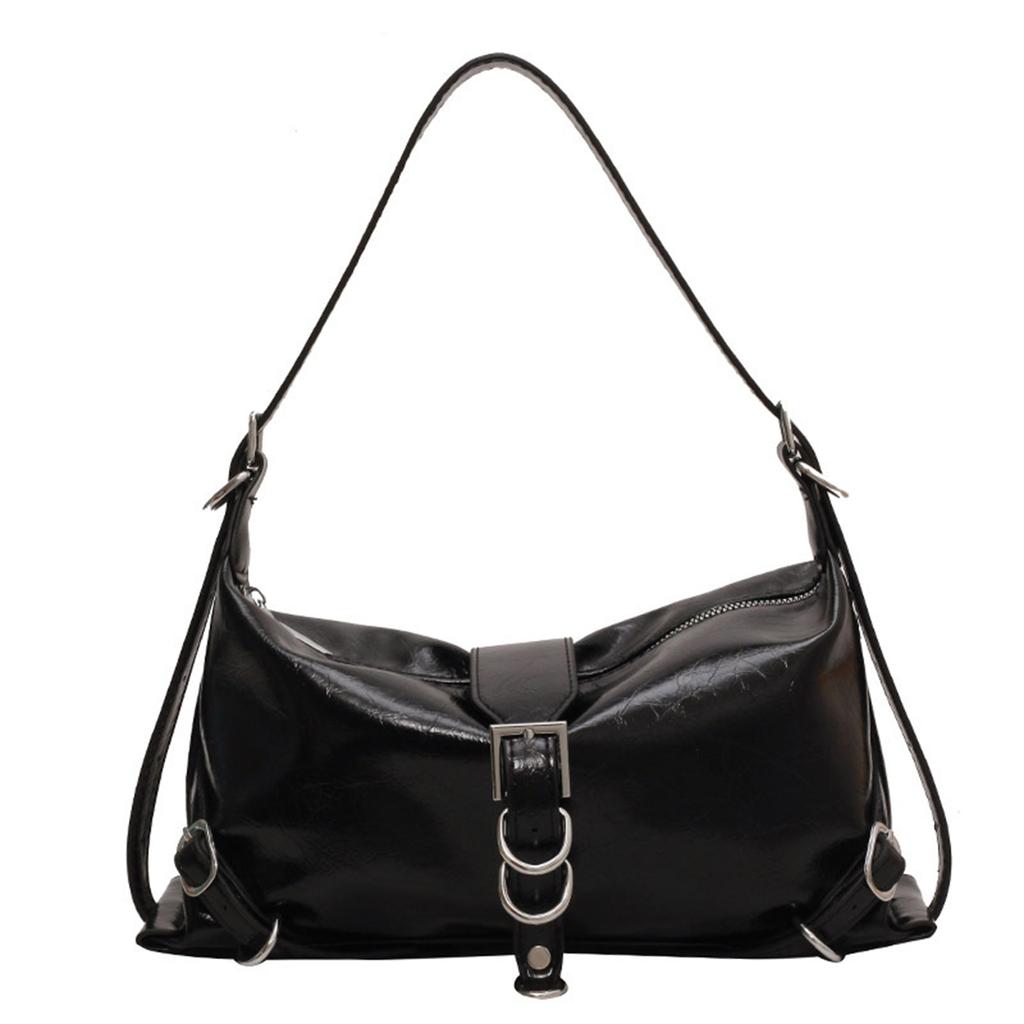 Trendy Korean Motorcycle Bag for Women Stylish Underarm Style Shoulder Bags PU Handbag
