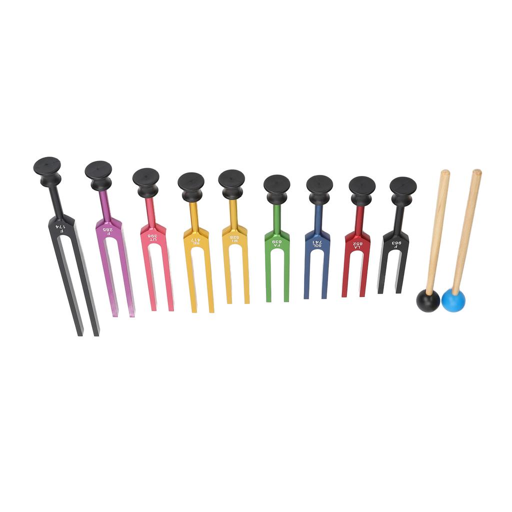 Stimmgabel-Set Aluminiumlegierung Lange Schwingungszeit Resonante Stimmgabel mit Hammer zur Heilung