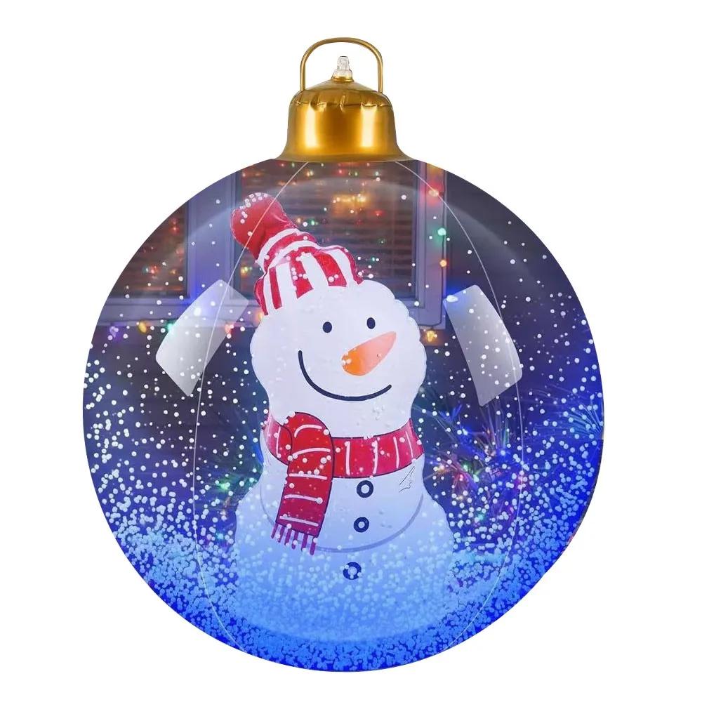 24 Inch Christmas Inflatable PVC Material Clear Ball Giant Christmas Balls Waterproof 60CM Size Holiday Decor Garden Decoration