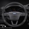 TQ012Ford Focus F150 Mondeo Fiesta Kuga Edge Ecosport Explorer Escape Fusion Carbon fiber Suede Car Steering Wheel Cover Accessories
