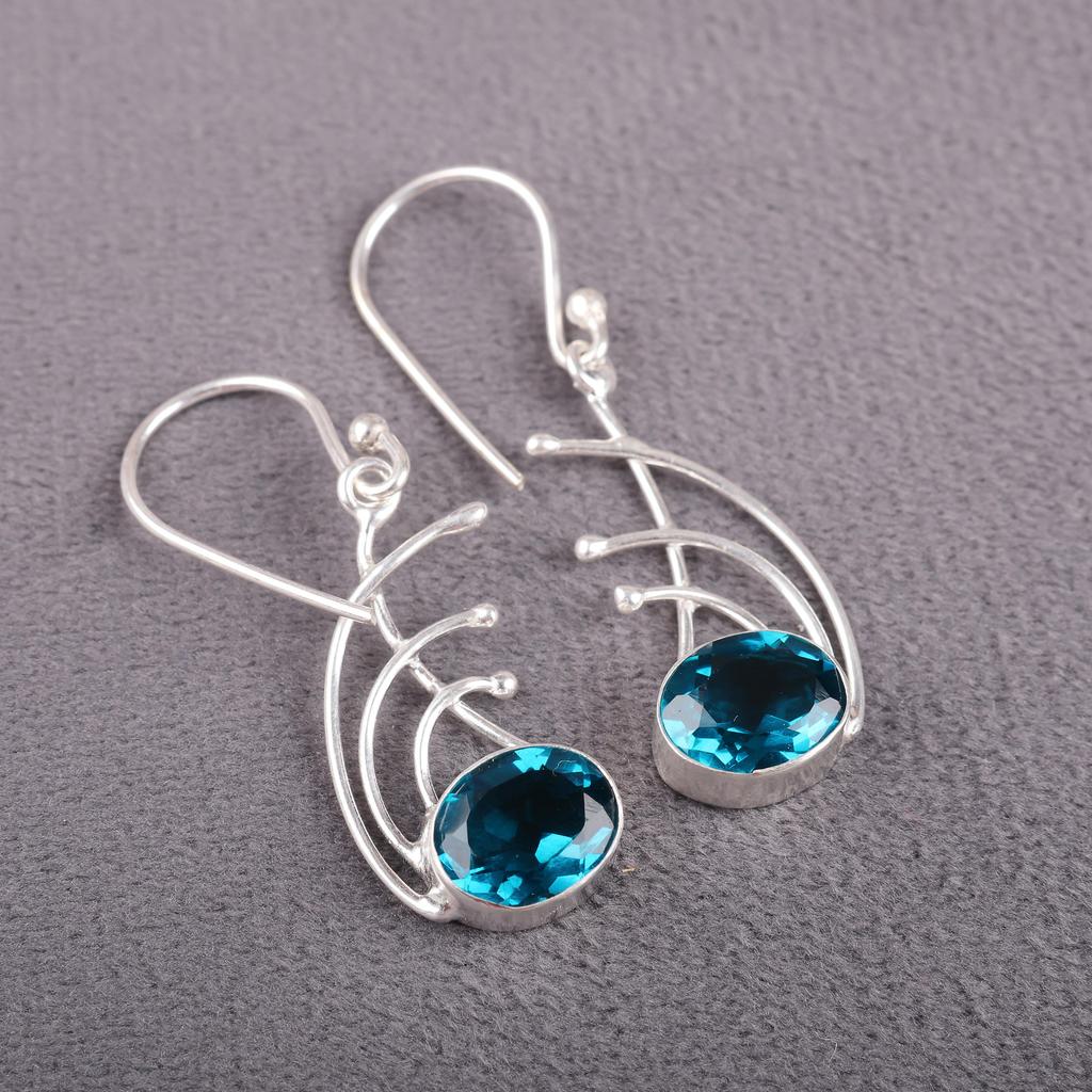 Apatite Handmade Silver Jewelry, 925 Sterling Silver Earrings, Handmade Beautiful Gemstone Jewelry, Apatite Earrings For Her