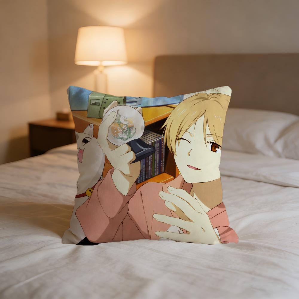 N-natsume Y-yuujinchou Cat cushion cover For Pillow Printing Sofa Decoration Home Car Room Coffee Shop Office Nordic Simplicity
