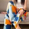 Women's Summer Thin Ice-Silk Wide-Leg Casual Pants - Loose High-Waist Draping Tie-Dye Slimming Straight Trousers