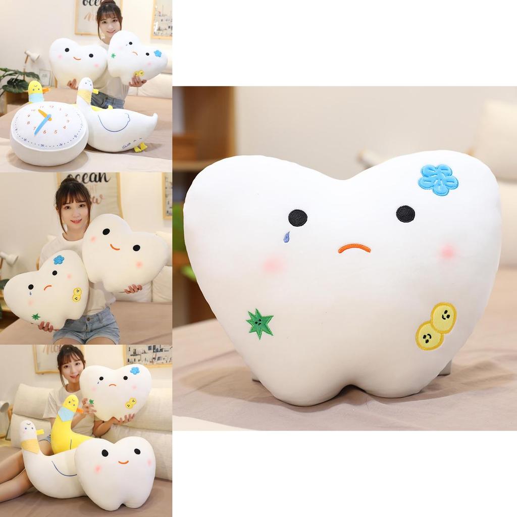 Creative Plush Duck Tooth Pillow Adorable Cavity Tooth Decay Soft Toy Gift For Kids