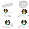 DIY Lamp Holder Crystal Epoxy Resin Mold Rectangle Round Bedside Lamp Night Light Silicone Mold Home Decoration