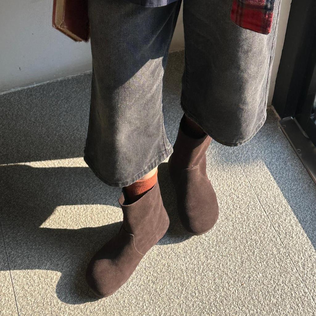 Women's Vintage Genuine Leather Ankle Boots - Soft Sole, Slim Fit, Two-Wear Martin Style, Autumn 2025 Collection