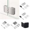 Brushed Nickel Glass Door Hinge Embedded Gate Hinges Accessories Cabinet  Door Hinge