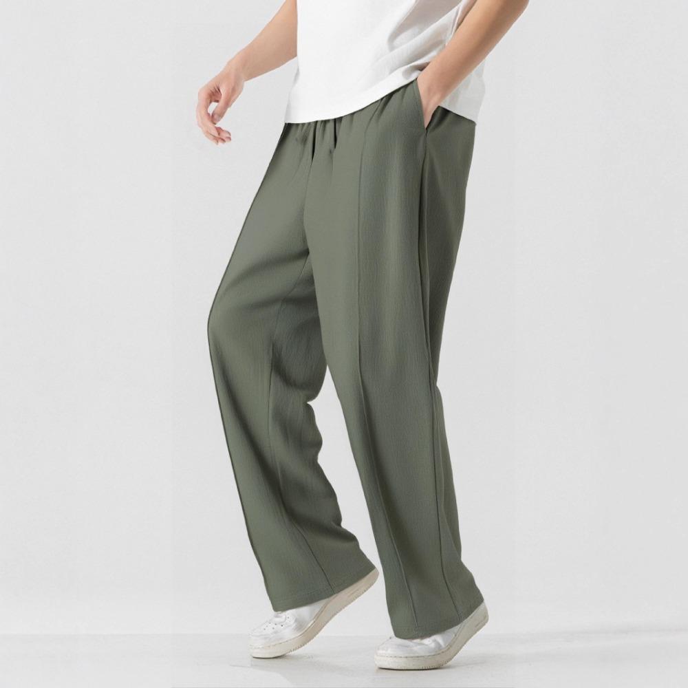 Men's Casual Trousers: Plus Size, Plain, Loose-Fit Straight-Leg Trousers – New Arrival Sports Trousers
