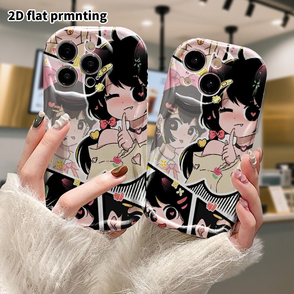 Phone Case: 2D Flat, Suitable for iPhone 18 17 16 15 14 13 12 Pro, Cat Ear Girl, Perfect Holiday Gift for Christmas and Halloween