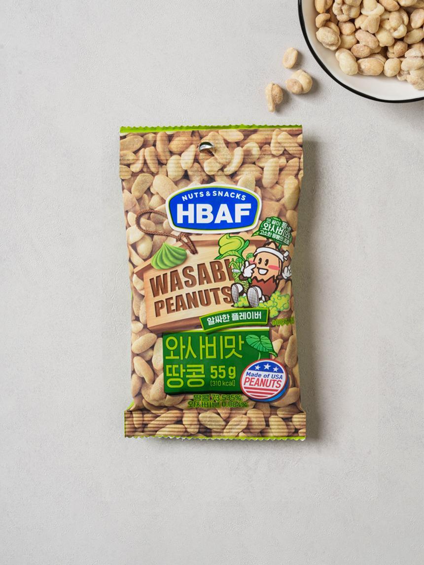 BAPF Wasabi Flavor Peanuts 55g Bag 1ea