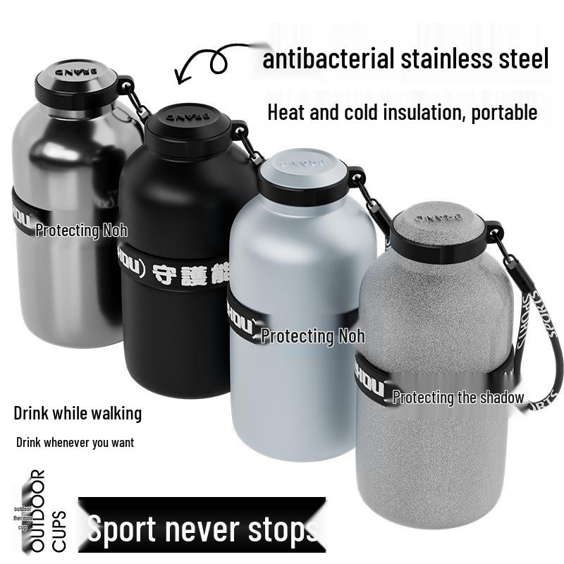 

316 Stainless Steel Double-Layer Vacuum Insulated Sports Water Bottle with Handle - Large Capacity for Outdoor Cycling 450ml/650ml