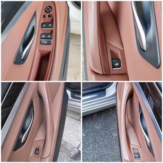 Inner Door Panel Handle Pull Trim Cover Set For BMW F10 F11 520i 528i Red Brown