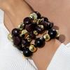 Accessories, Simple Multi-layer Acrylic Beaded Bracelets, Retro Contrasting Elastic Bracelets Wholesale
