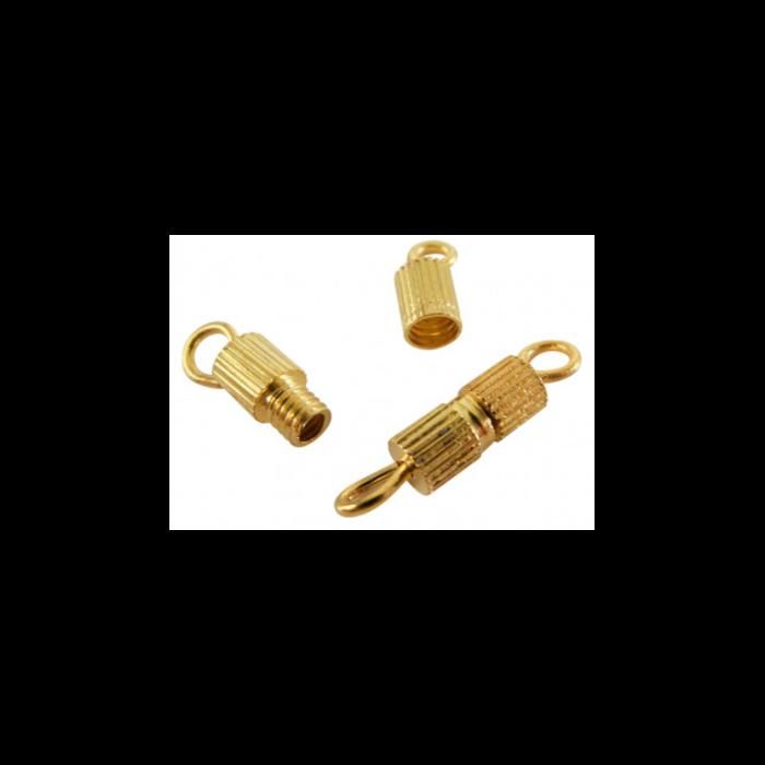 Fermoirs cylindriques - 4 pièces - Couleur or - Mixte