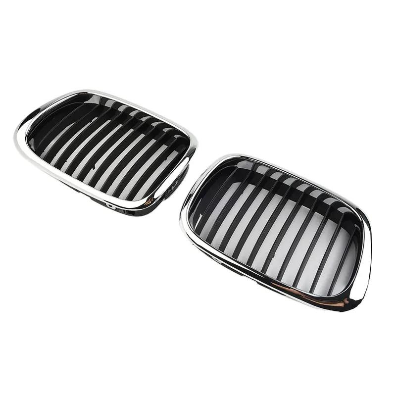 1 Paar Kühlergrills für BMW E39 5er Serie 525 530 535 540 M5 1998-2003 Front Chrom Schwarz Kühlergrill Ersatz Auto Außen Teile