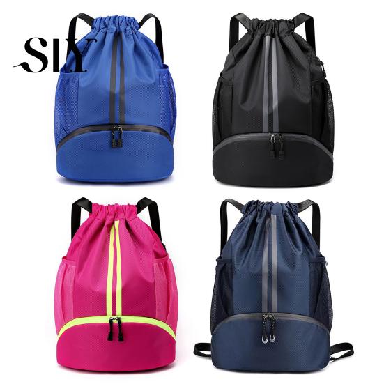 Sports Backpack Drawstring Gym Bag Soccer Basketball Organizer with Separate Shoe Compartment Large Capacity Waterproof Design