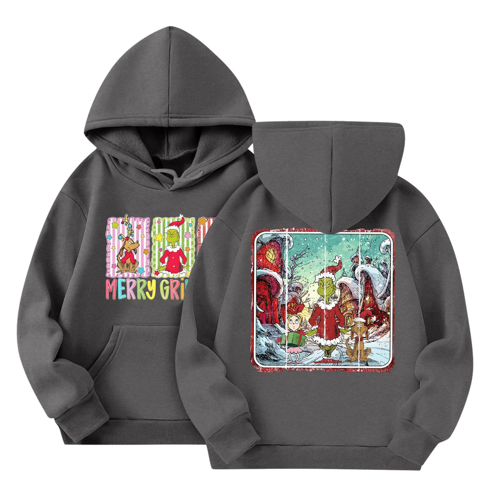 

Детская мода Легкий пуловер с длинным рукавом с карманами Толстовка с принтом 100