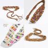 Bohemian Style Fabric Waist Belt With Handwoven Beads For Summer Vacation Wear Women