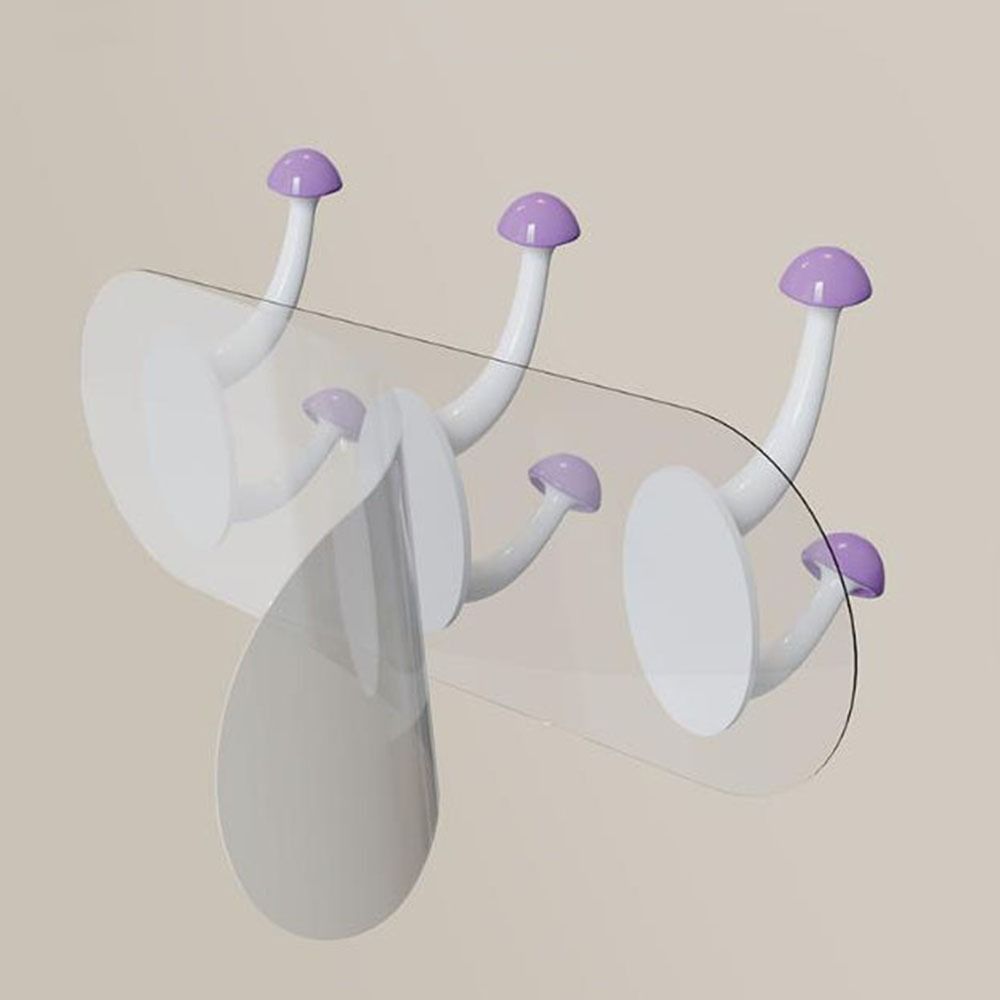 Multi-Purpose Plastic Mushroom Hooks Self Adhesive Wall Mounted Clothes Hooks Decorative Waterproof Sticky Hooks Bathroom