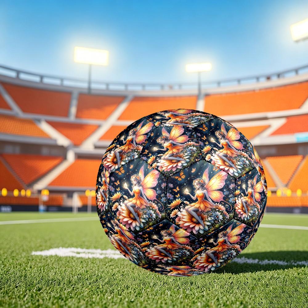 1pc Butterfly Fairy Garden Size 5 Soccer Ball Professional Match Training Football Indoor &Outdoor Sports Ball Training Ball Lightweight Durable y69