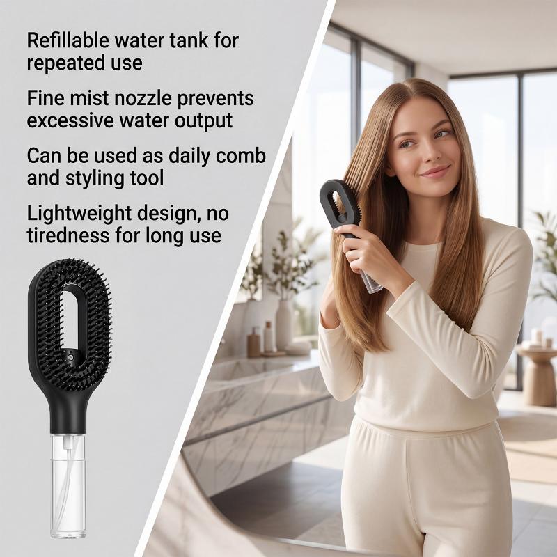 Spray Hair Brush Liquid Water Spray Paddle Comb Scalp Massage Tool for Women Daily Hair Grooming