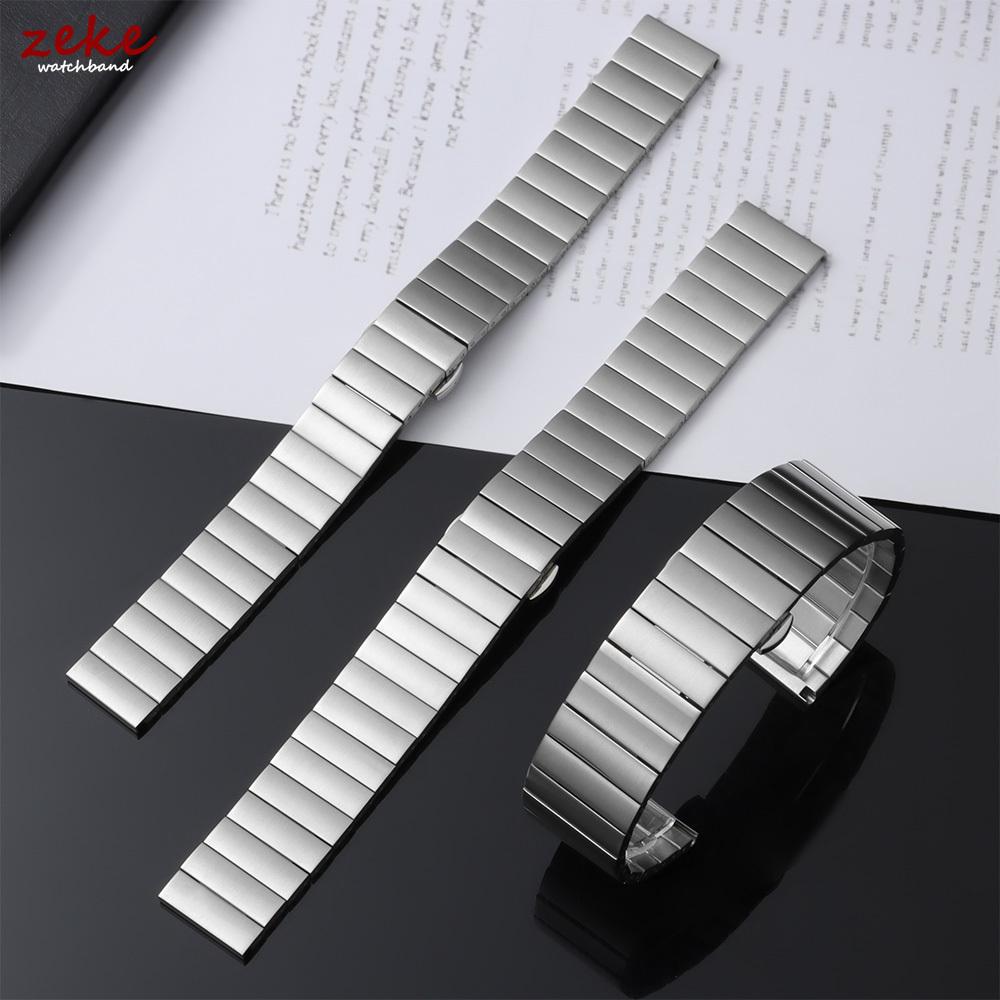 Matte Silver Solid Stainless Steel Watch Strap 18mm 20mm 22mm Replacement Watchbands for Men Quick Release Metal Watch Bracelet