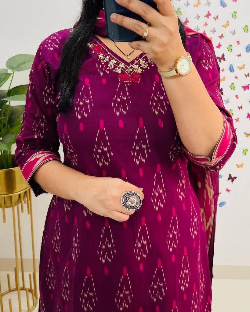 Beautiful Designer Party Wear Kurta Pant Dupatta Set Indian Pakistani Bollywood Tunic Kurti Salwar Suit