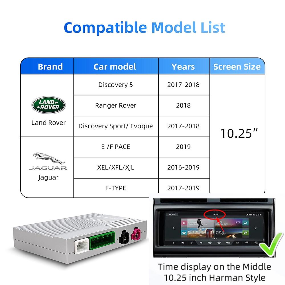 

LEXXSON Wireless Carplay Android Auto Decorder Box For Land Rover Jaguar Harman Discovery 4 Evoque Freelander 2 XE XF XJL