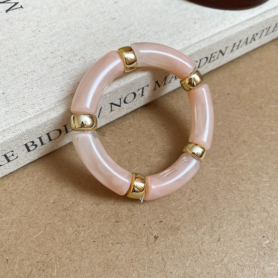 Acrylic Patchwork Beaded Retro Bracelet - Unique Square & Round Design