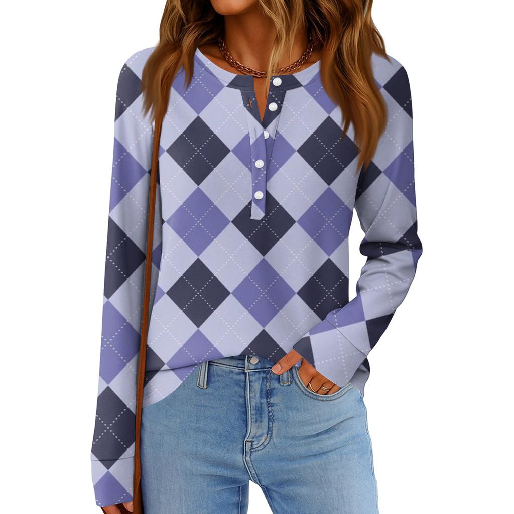 Damenmode Locker Langarm Rundhals Casual Oberteil