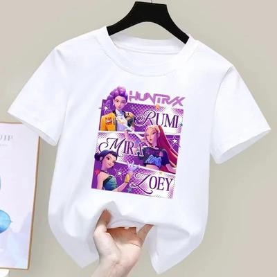 Heißes KPop Dämonenjäger Kinder Kurzarm T-Shirt Anime Charakter Druck T-Shirts Jungen Mädchen Sommer Freizeit Oberteile