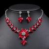 Luxury Necklace Earrings Set Exquisite Crystal Necklace Set Rhinestone Jewelry Set  Banquet
