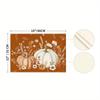 4/6pcs Pumpkins Wheat Fall Placemats, Thanksgiving Vintage Table Placemats for Dining Party Decoration 12x18 Inch