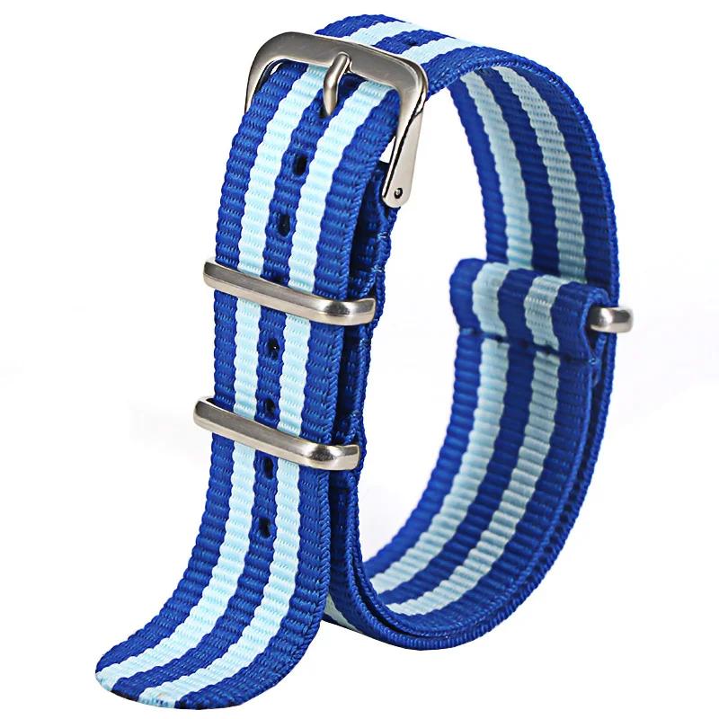 Sport Nylon Watch Band for Women&Men Watch Strap 18mm 20mm 22mm Army Sport Strap Fabric Nylon Watchband Buckle Belt
