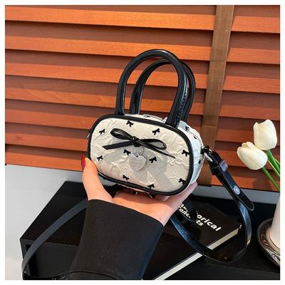Pink Bow Portable Pillow Bag Women's Bag New High-end Ballet Messenger Bag